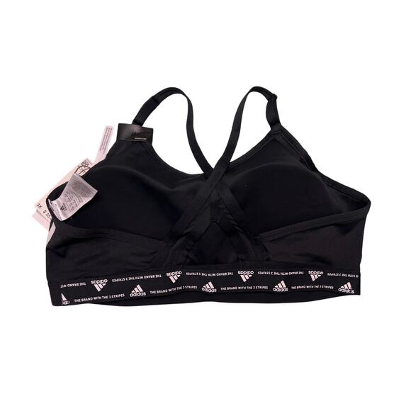 Adidas Women's Plus Size Aeroreact Light-Support Black Sports Bra Size 3X NEW - Picture 2 of 4